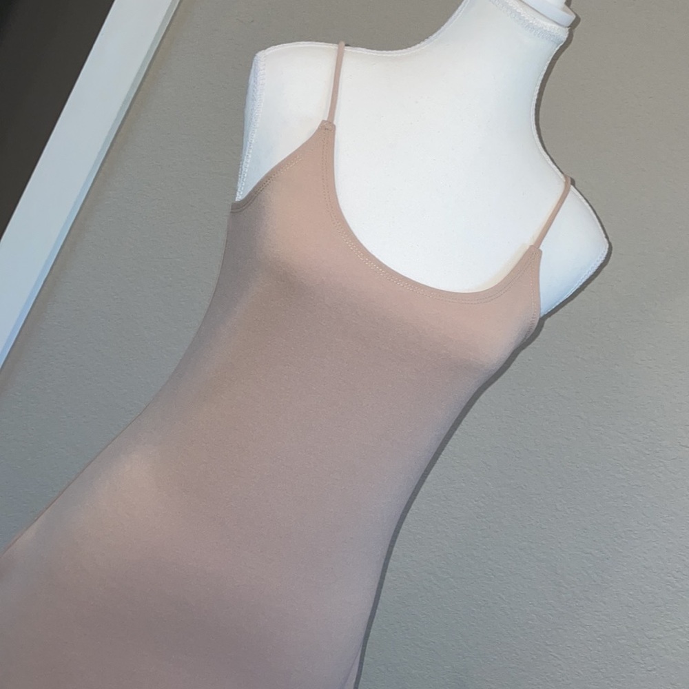 Mini Body-con Dress Color Tan Size L - Picture 2 of 12